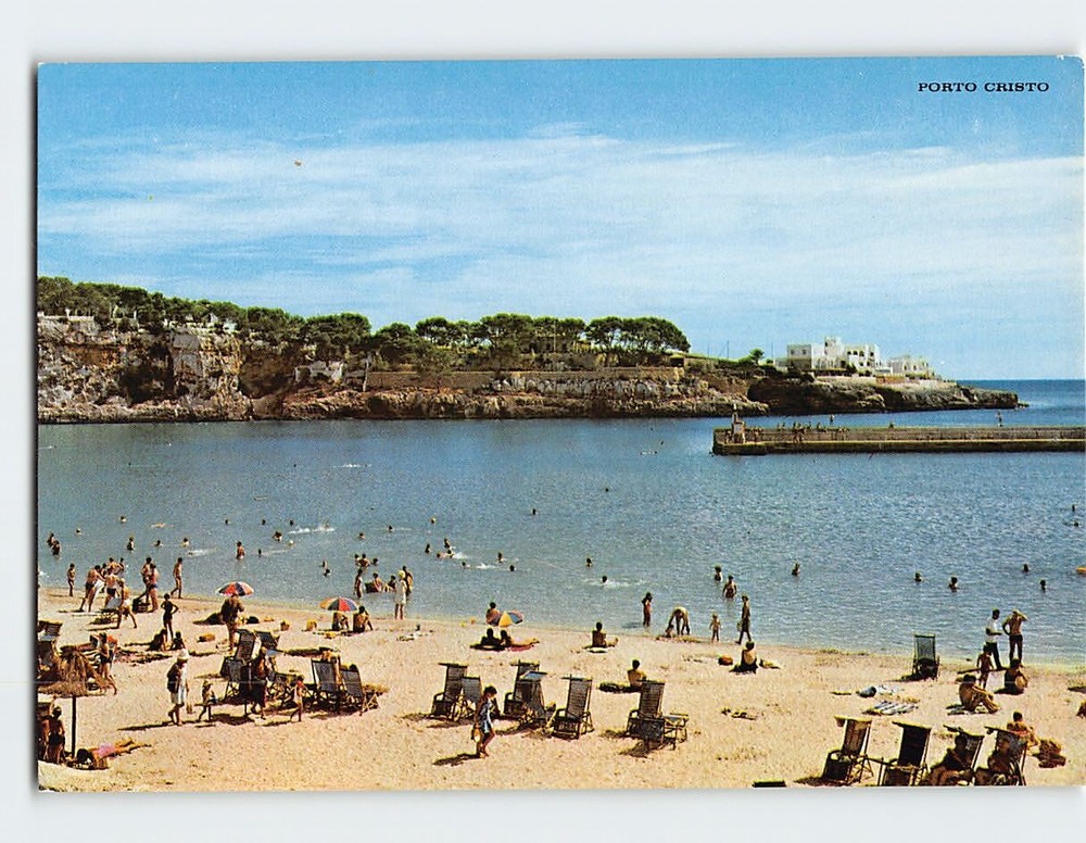 Postcard Beach Scene Porto Cristo Mallorca Spain