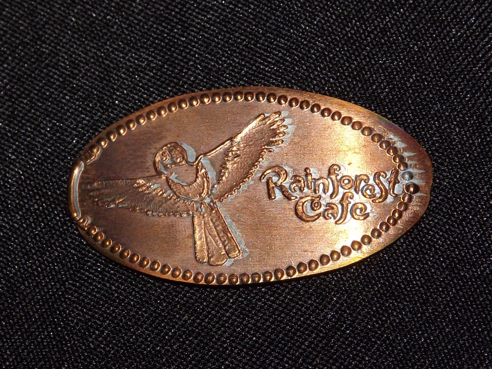 VINTAGE ELONGATED  SOUVENIR PENNY RAINFOREST CAFE