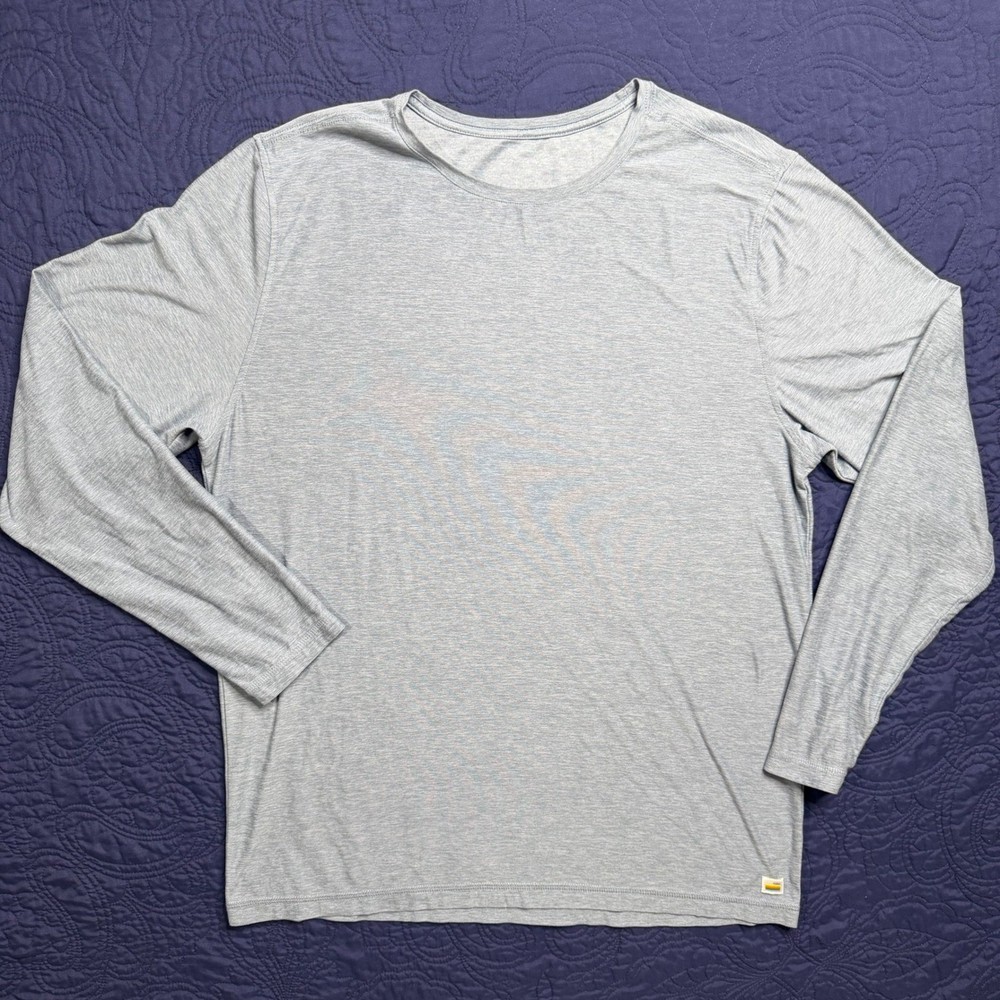Vuori Strato Tech Tee Mens Long Sleeve Shirt Blue Heather Performance Top XL