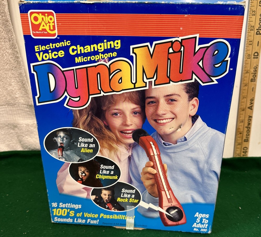 Vintage 1989 DynaMike Voice Changing Microphone Toy By Ohio Arts Parts with Box