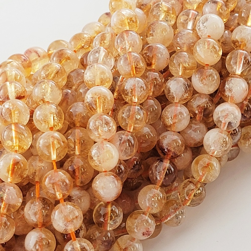 Citrine Beads B Quality Genuine Natural Smooth Round Gemstone Beads 6mm 8mm 10mm
