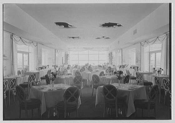 Italian Building. Terrace dining room, World's Fair, Italian Line restaurant,
