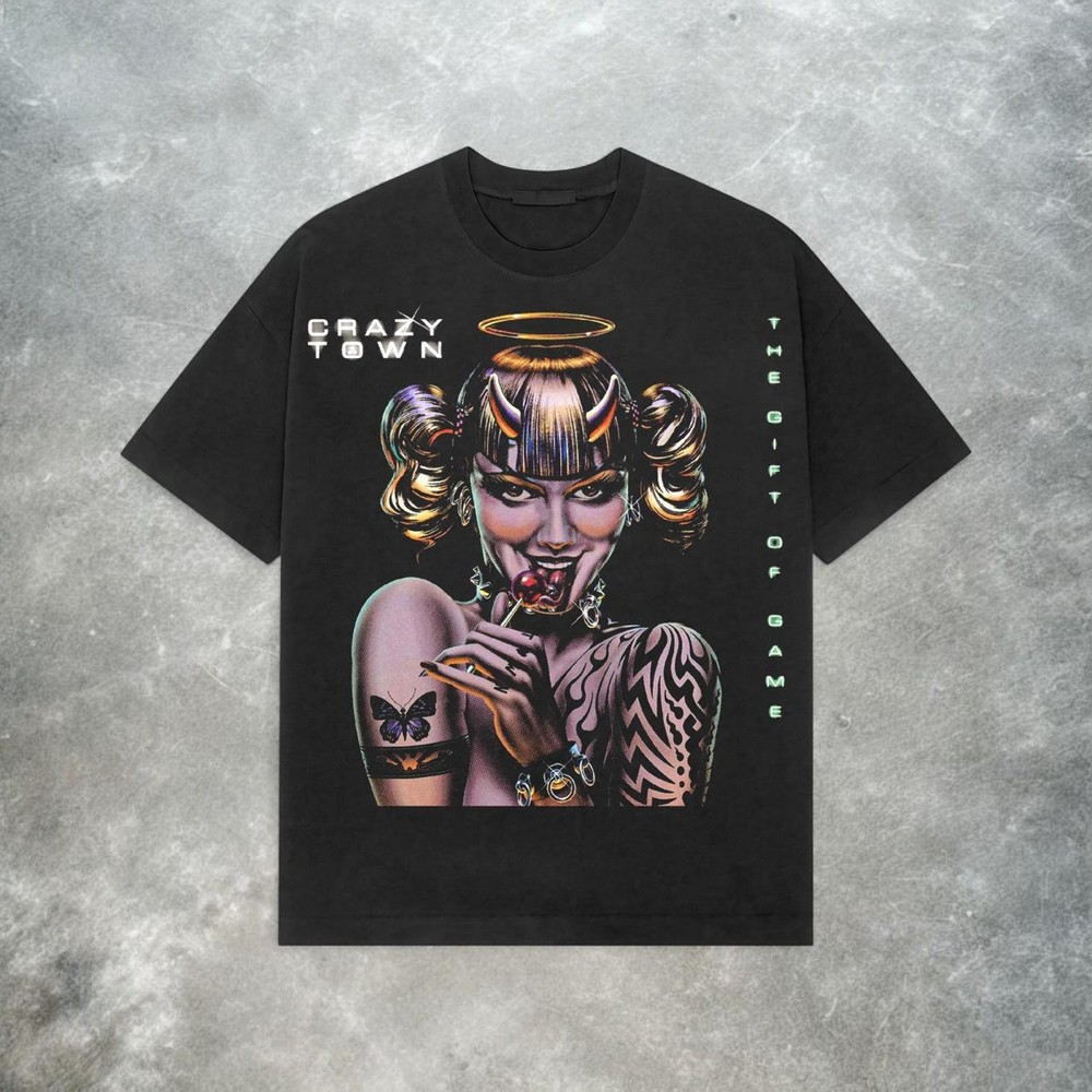 Crazy Town Butterfly Graphic Tee Retro Y2K Nu Metal Band Shirt Vintage 2026