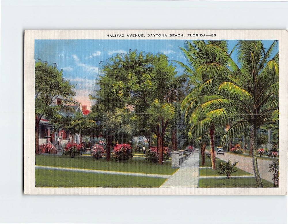 Postcard Halifax Avenue Daytona Beach Florida USA