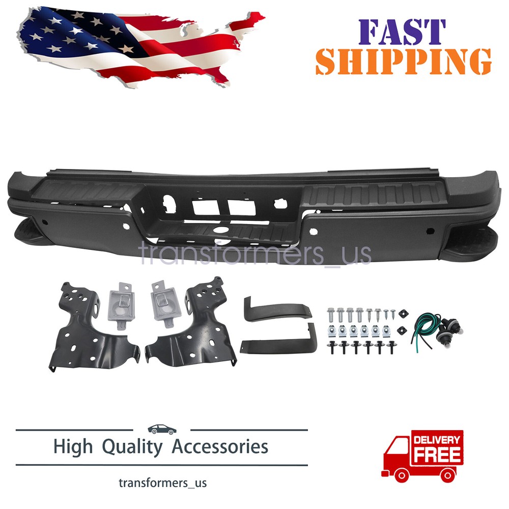 Fits Chevy Silverado GMC Sierra 2500 3500 2015-2019 Rear Bumper Assembly W/ Park