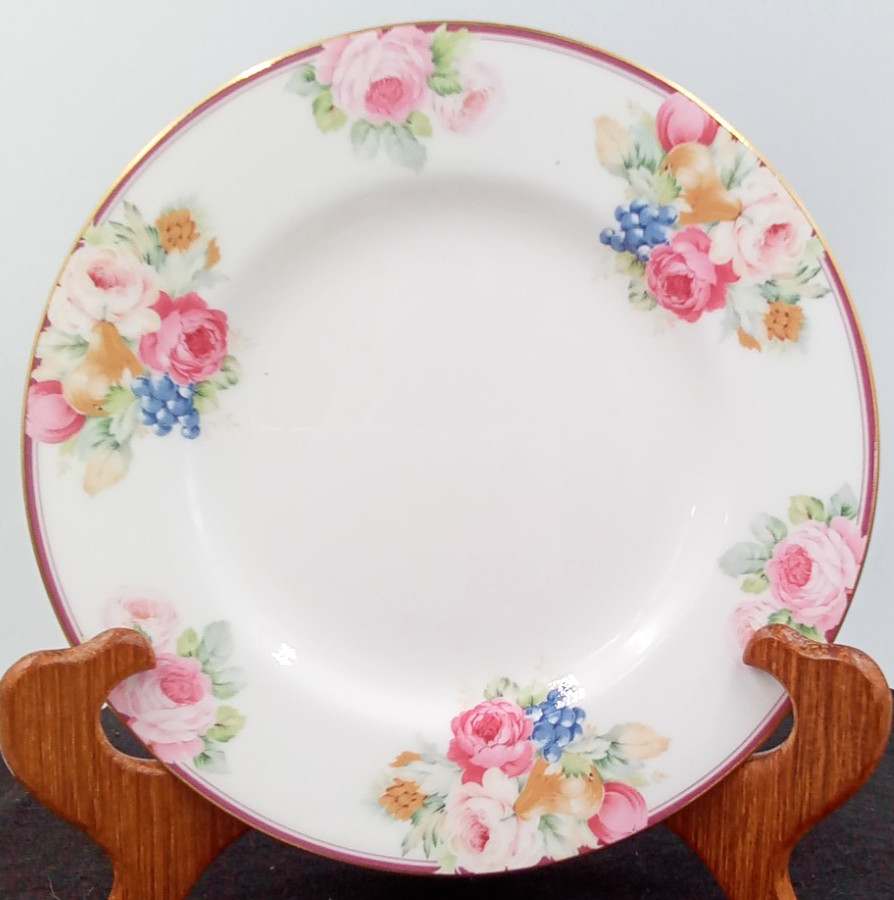 Mikasa Rosemead Salad Plate Dish Floral  Pink White Bone China Vintage Japan 7