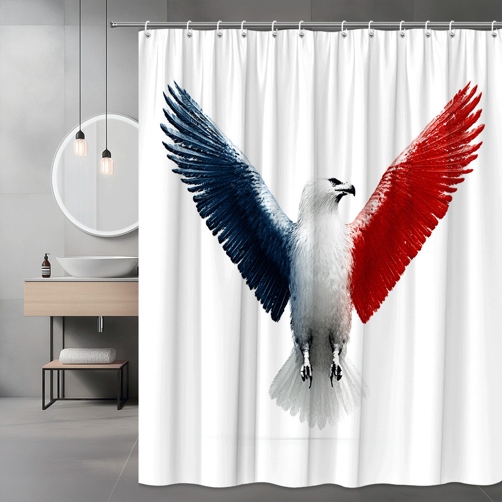 Eagle Shower Curtain Red White Blue Bird Print