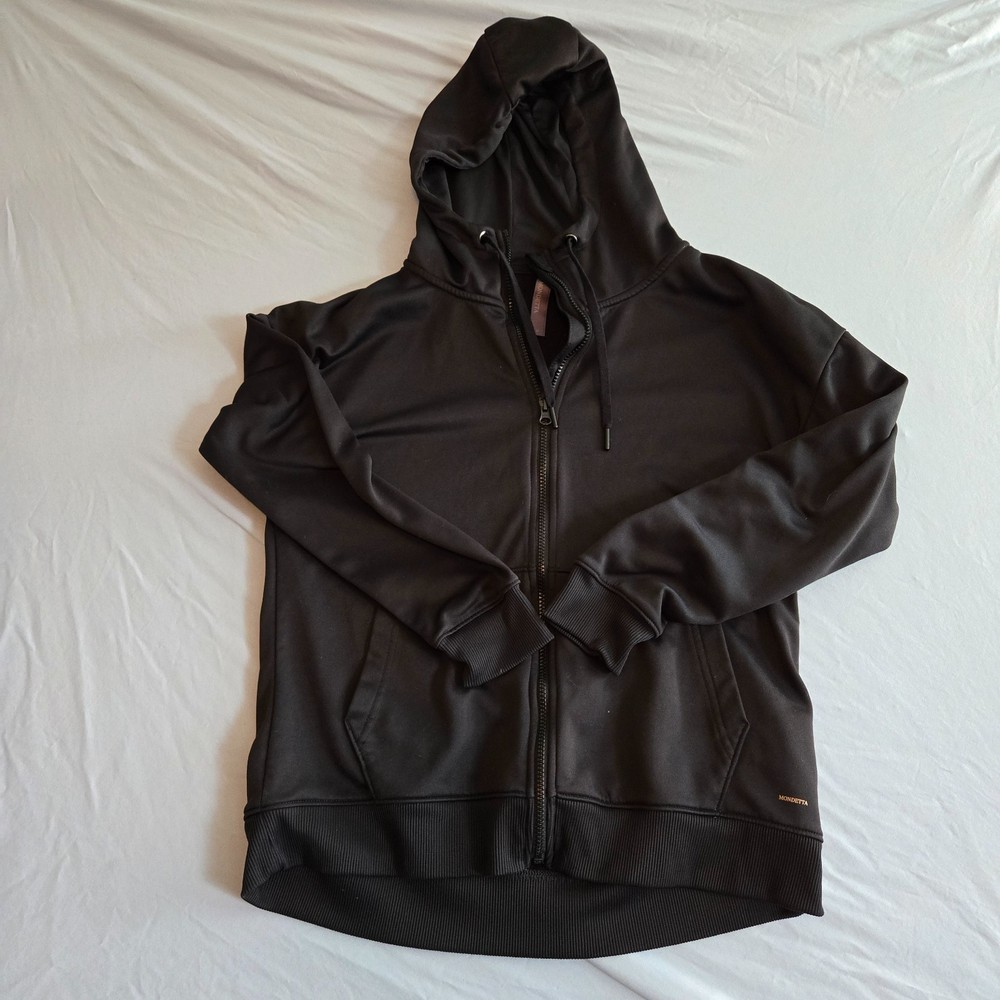 Mondetta Full Zip Hoodie Womens Size Medium Black Sweatshirt Long Sleeve Pockets