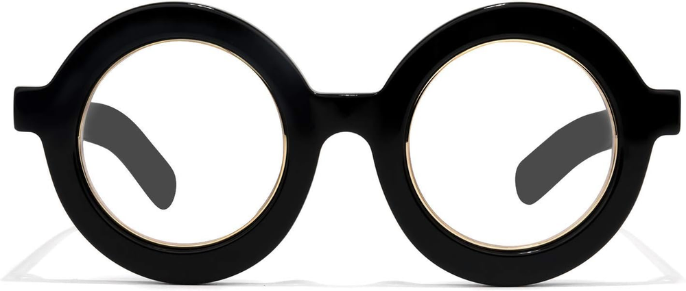 Retro Thick round Blue Light Blocking Glasses for Women Men Calhoun ZOA01776