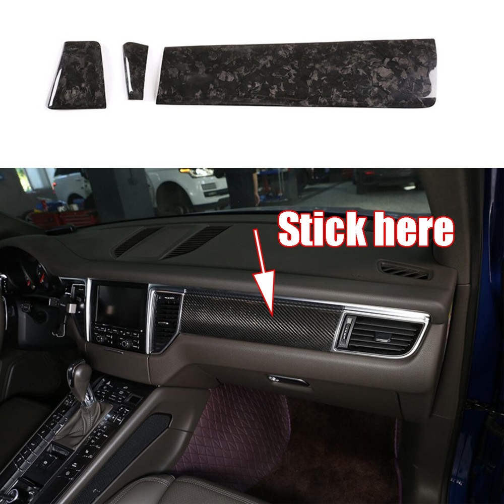 Forged Carbon Fiber Dashboard Panel Trim Accessories For porsche macan 2019-2024