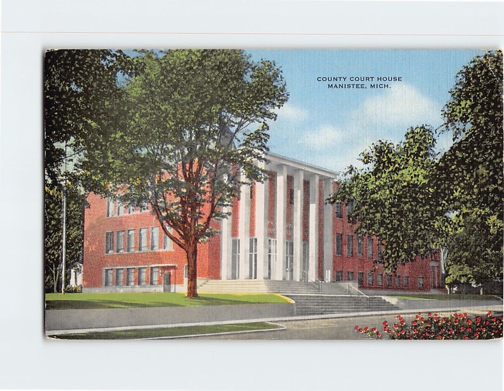 Postcard County Court House Manistee Michigan USA