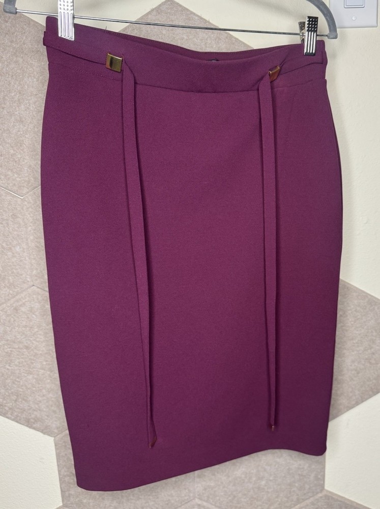 NYCC New York Clothing Co. Purple Pencil Skirt Metal Trim Women’s Size S