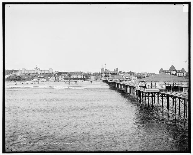 Old Orchard,end,pier,hotels,resorts,docks,Maine,ME,Detroit Publishing Co,c1904