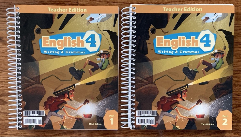 BJU English 4 Writing and Grammar Third Edition Teacher Edition Parts 1 and 2