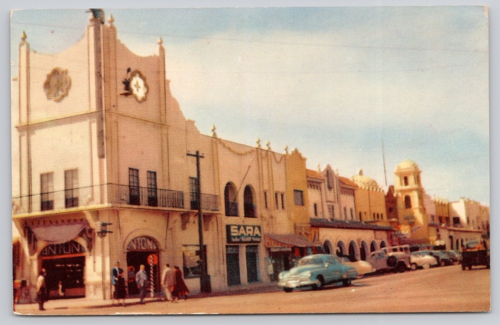 Vintage Hotel Foreign Club Tijuana Mexico Chrome Postcard 1950s Street Scene