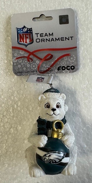 Philadelphia Eagles Christmas Tree Holiday Ornament - Polar Bear - Resin