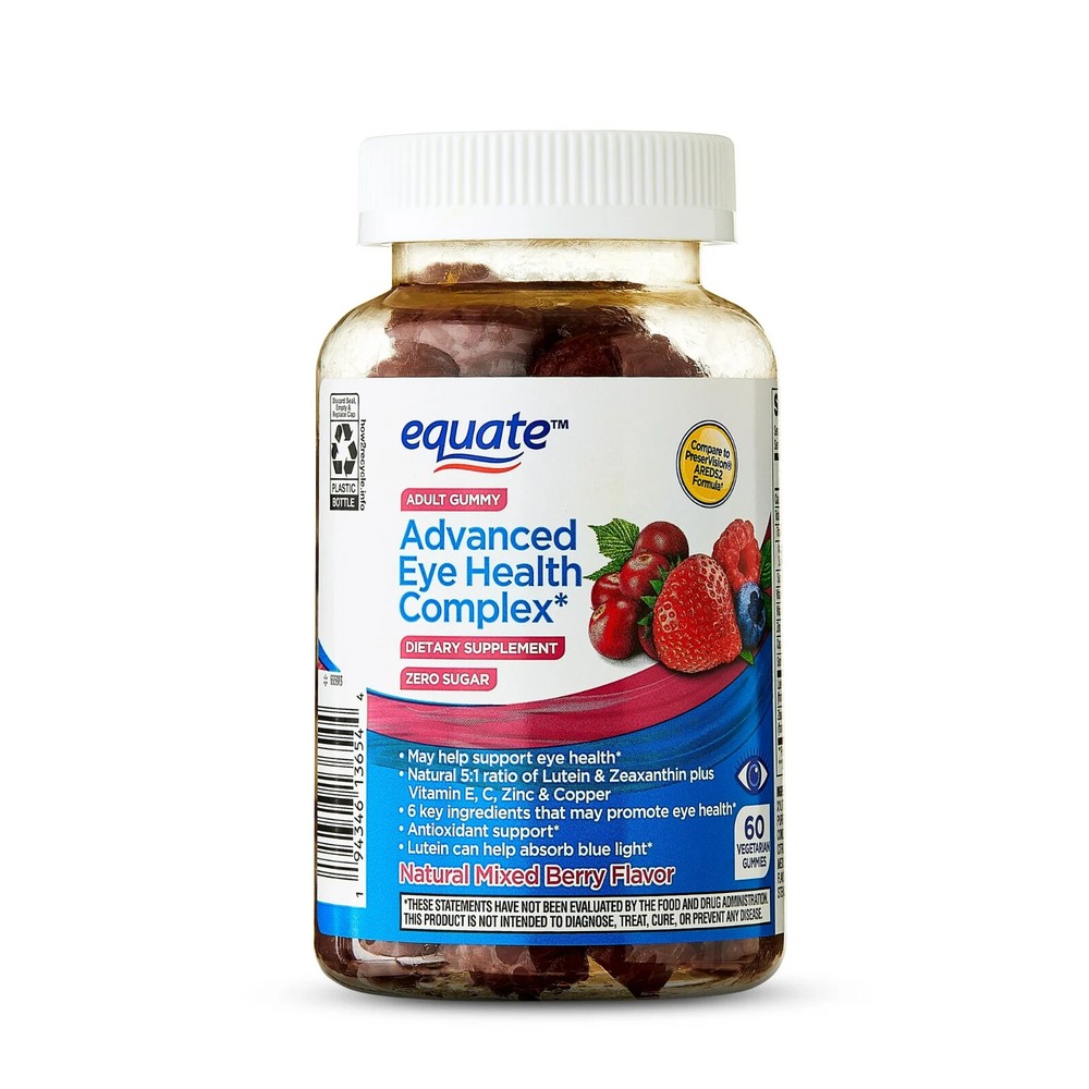 Equate - Ashwagandha Non GMO Dietary Supplement Gummies, Mixed Berry, 60 Count