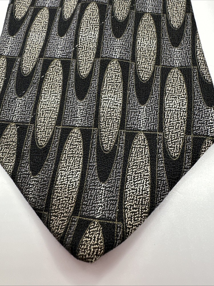 Daniel Craig Silk Tie Gray Black Gray Geometric Men Necktie Tie