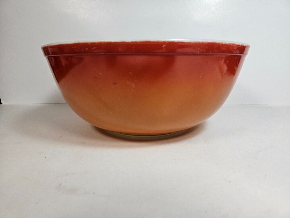 Vintage Pyrex 404 Flameglo Mixing Bowl 4 Quart - Nesting Bowl