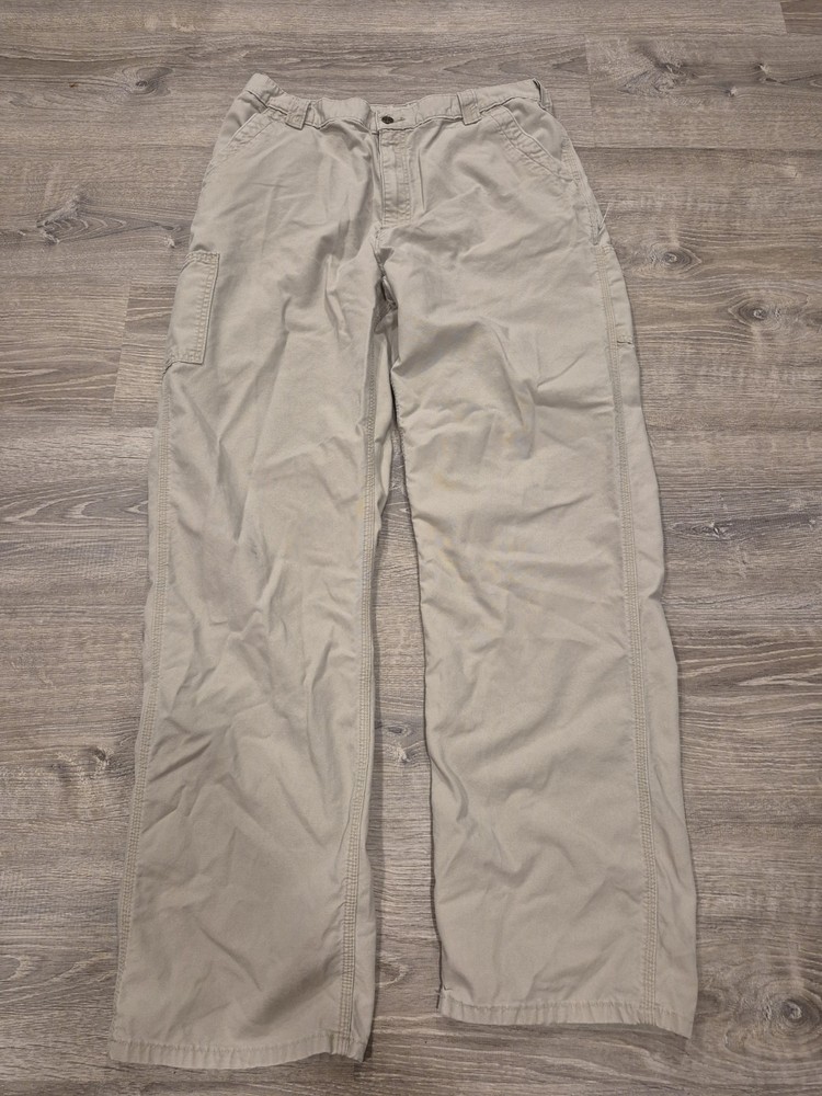 Carhartt Carpenter Pants Men 38x36 Brown Canvas Utility B151 Workwear