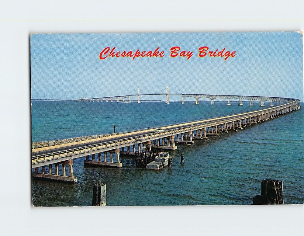 Postcard Chesapeake Bay Bridge Annapolis Maryland USA