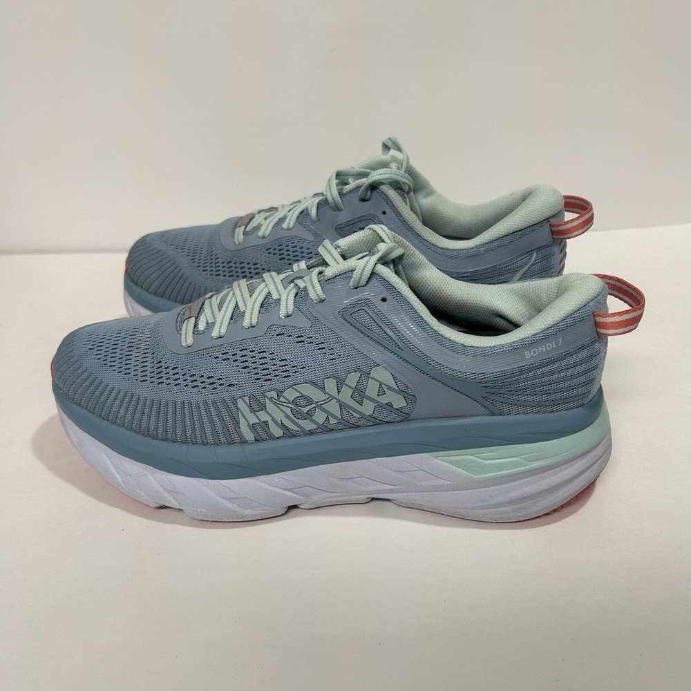 Hoka One One Womens Bondi 7 Running Shoe Blue Size 7.5 Standard Width