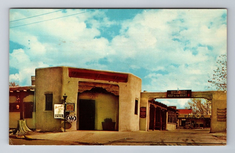 Albuquerque NM-New Mexico, La Hacienda Corner on Old Town Plaza Vintage Postcard