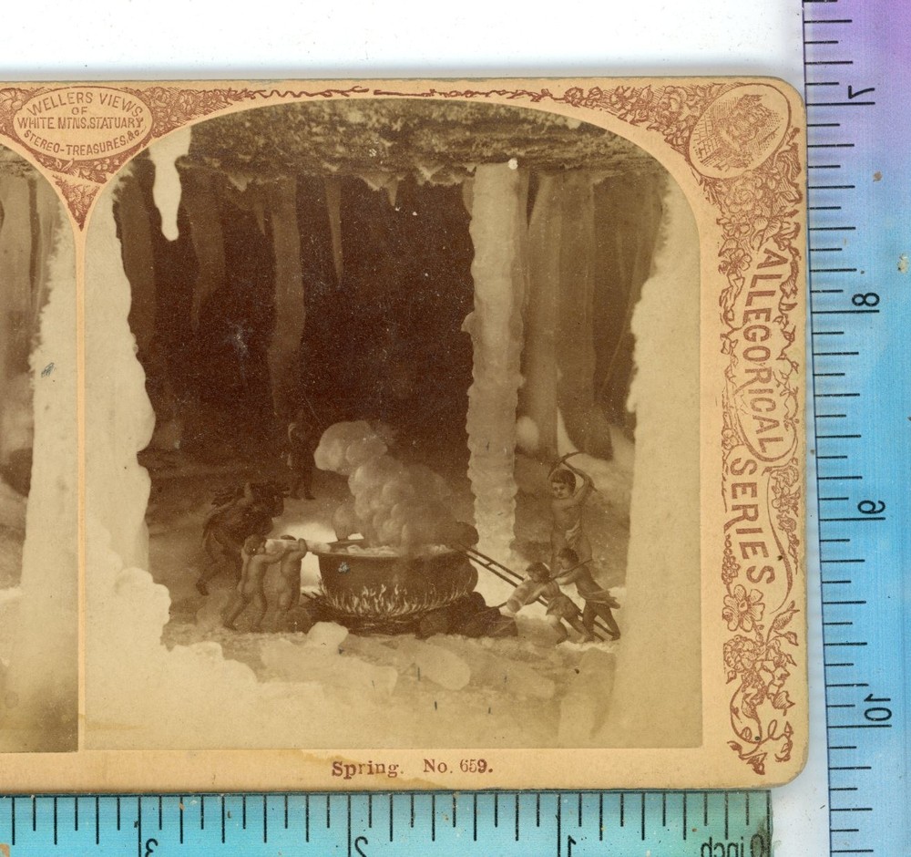 Spring Allegorical F.G. Weller Early Genre Stereoview