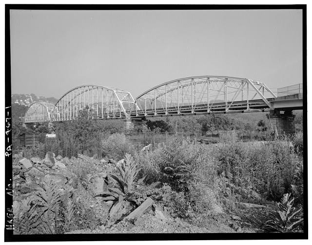 1. 3/4 VIEW FROM EAST. - Charleroi-Monessen Bridge, Spanning Monongahela River