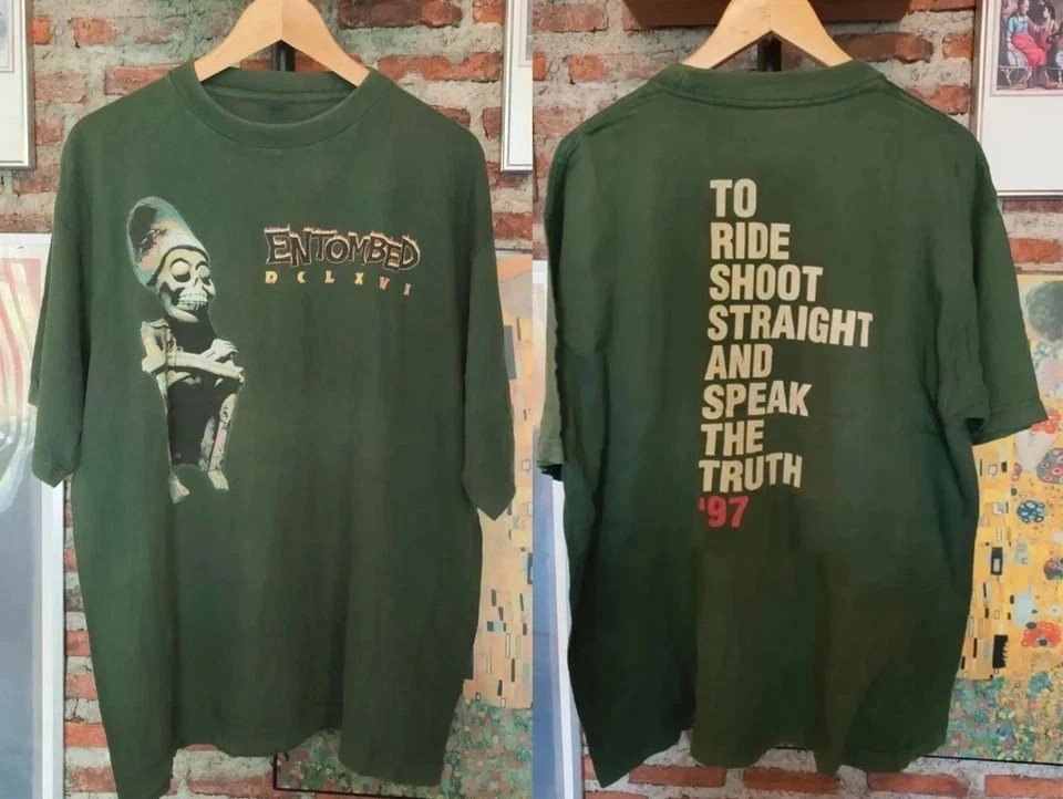Entombed Band DCLXVI Tour 2 Sides Forest Green S to 5XL Shirt