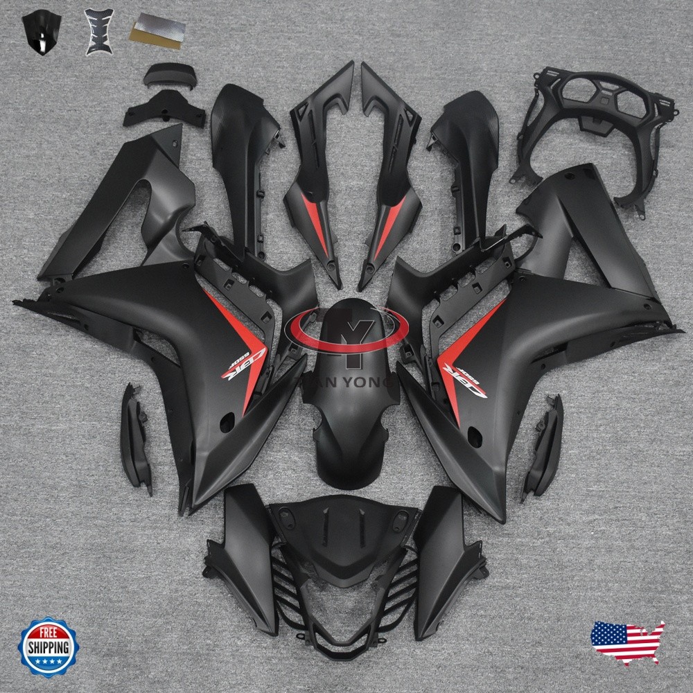 Matte Black Fairing Kit For Honda CBR650F 2017 2018 2019 ABS Injection Bodywork