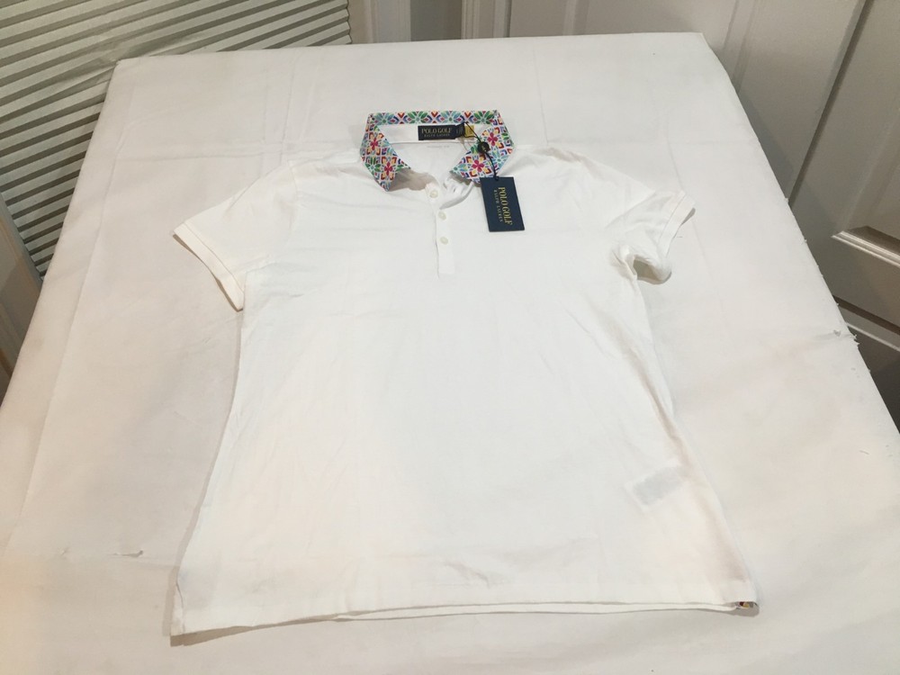 NWT $98.50 Polo Golf Ralph Lauren Womens Tailored SS Polo White Size LARGE