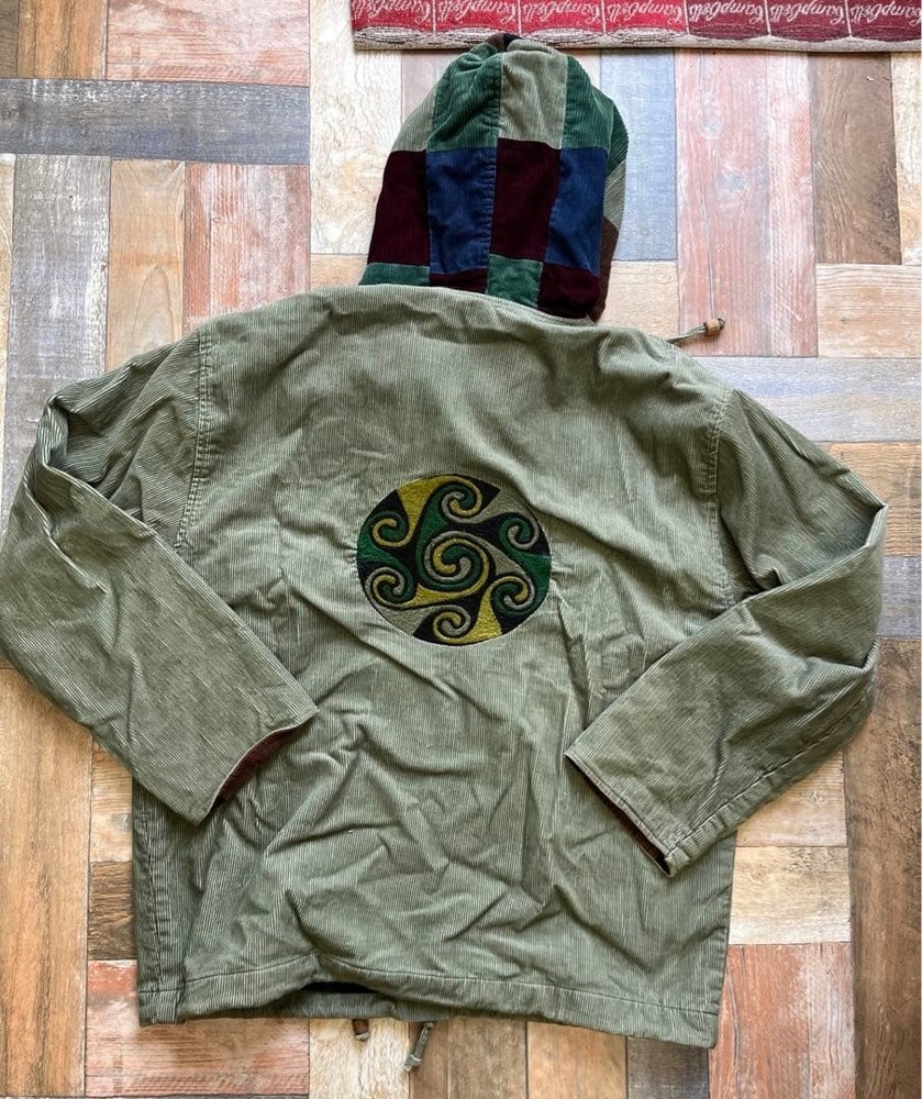 Kapital Men Top Vintage L Corduroy Hoodie Patchwork Gypsy Rose Limited Ed F/S