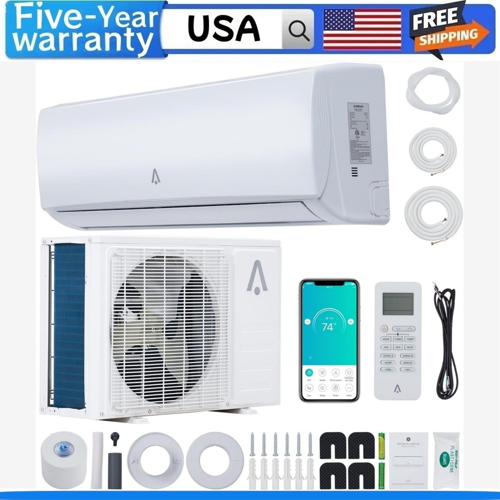 💹Mini Split Air Conditioner Heat Pump 12000 BTU 115V SEER2 19 1 Ton AC Unit Kit