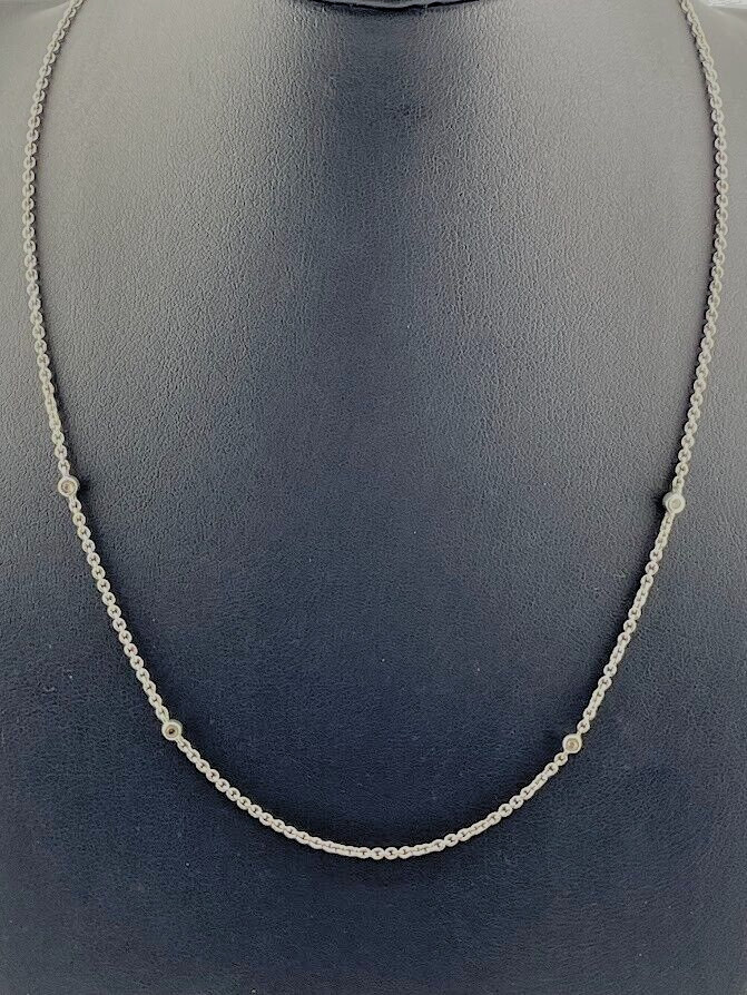 Karizia Spa Ka1772 Italy 925 Sterling Silver White Sapphire Necklace 20