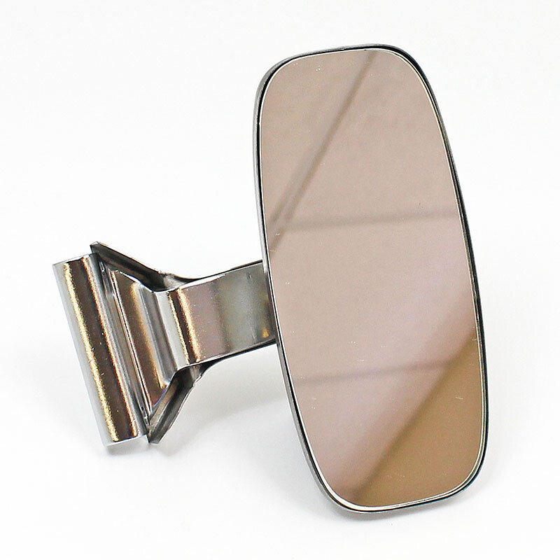 Classic Car Clamp on mirror - Quarterlight mount, straight bracket, narrow head