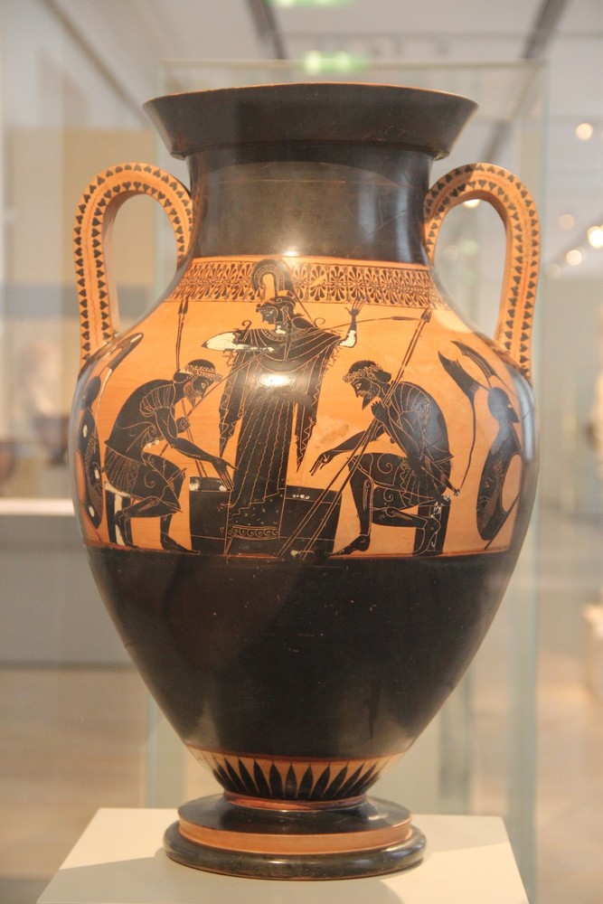 Achilles Penthesilea Vintage Greek Black-Figure Amphora Photo Reprint Wall Art-image
