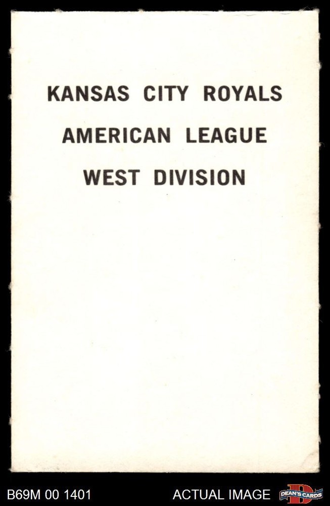 1969 Milton Bradley Kansas City Royals Team 4 - VG/EX