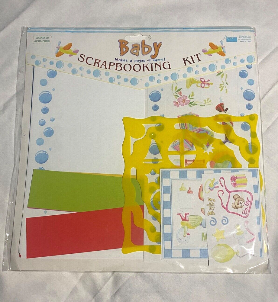 Aha! Gender Neutral Baby Scrapbooking Kit – Acid-Free, Makes 8 Stunning Pages, Vintage Style-image
