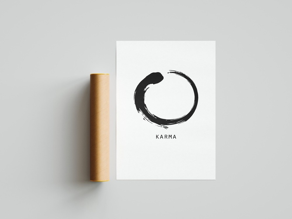 Karma Poster Black White Poster Minimalist Art Office Wall Art Bedroom Wall Art