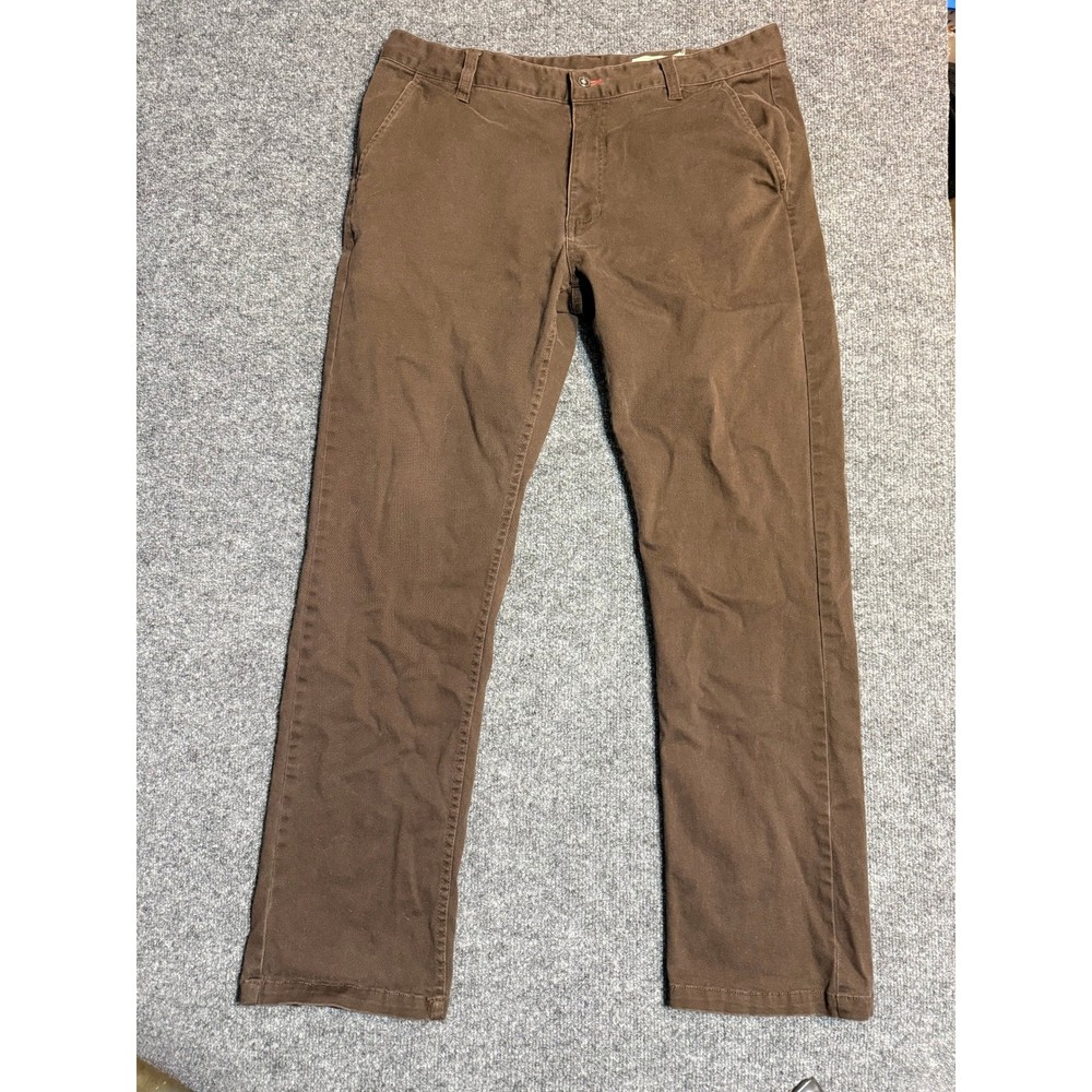 CCS Skater Mens Brown Straight Fit Chino Pants 36x32 Cotton Twill Skateboard