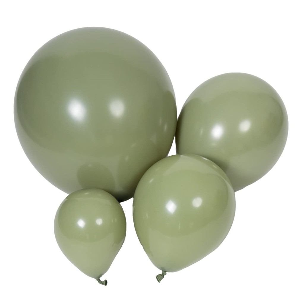 100pcs Sage Green Balloons 18 inch +12 inch +10 inch +5 inch Party Eucalyptus...