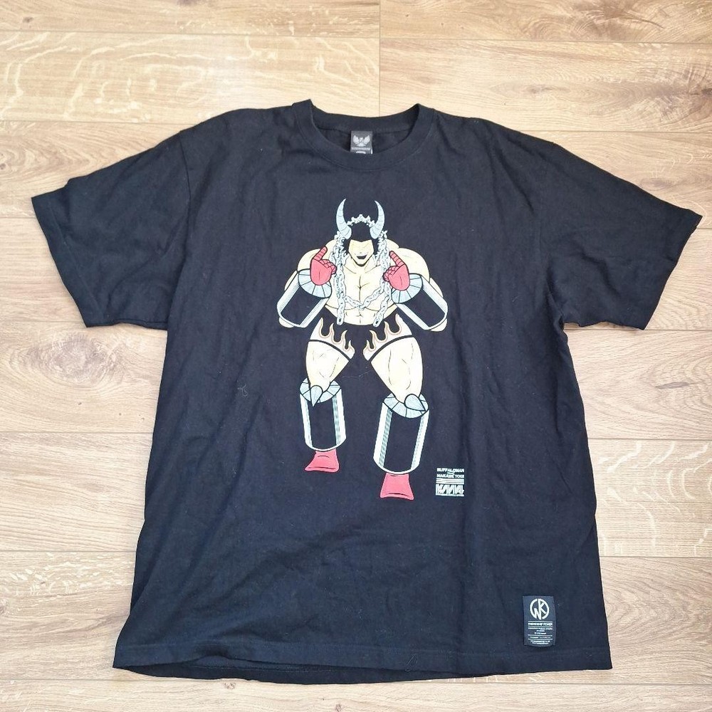 Kinnikuman Buffaloman T-Shirt XXL Black Pro Wrestling Collaboration