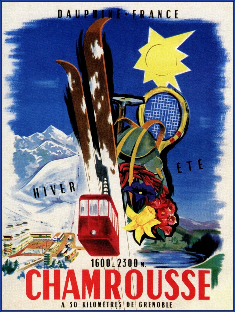 France 1940 Charmrousse Vintage Poster Print Retro Style French Travel Decor