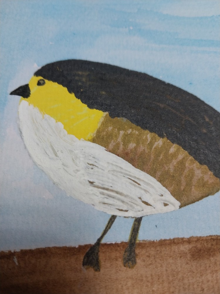 Original Painting Watercolor 5x7 Inch Nature Bird On Branch In Tree Art