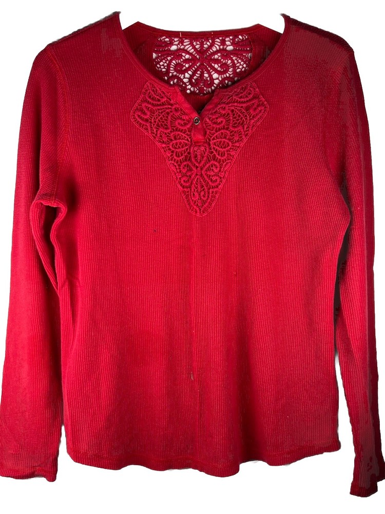 Beautiful Women’s Top Red Size M Long Sleeves Casual