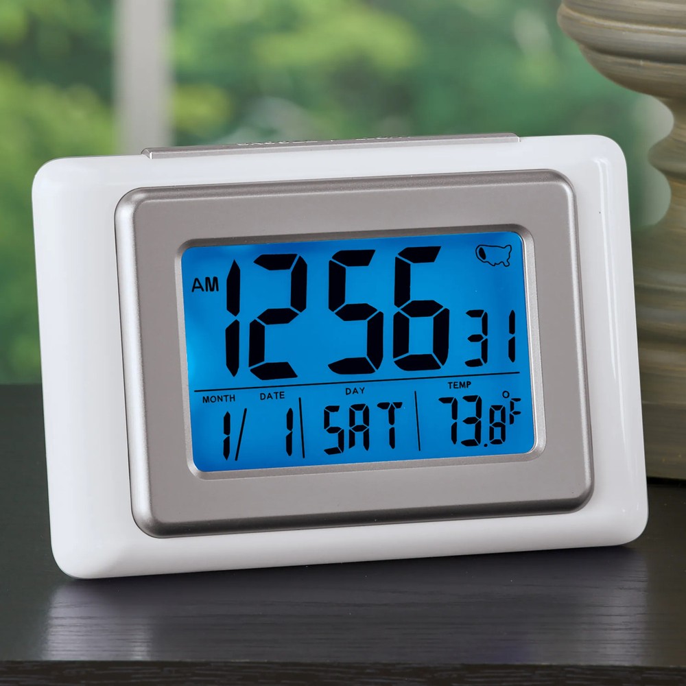 Precision Atomic Radio-Controlled Digital Alarm Clock 5.67 x 3.82 Inch