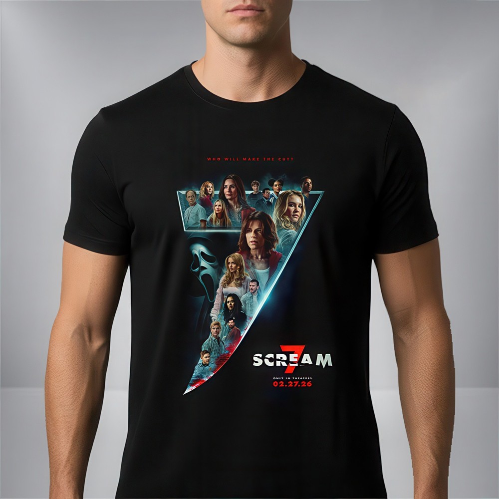 Scream 7 Movie Fan In Theaters February 27 Who Will Make The Cut Graphic T-Shirt