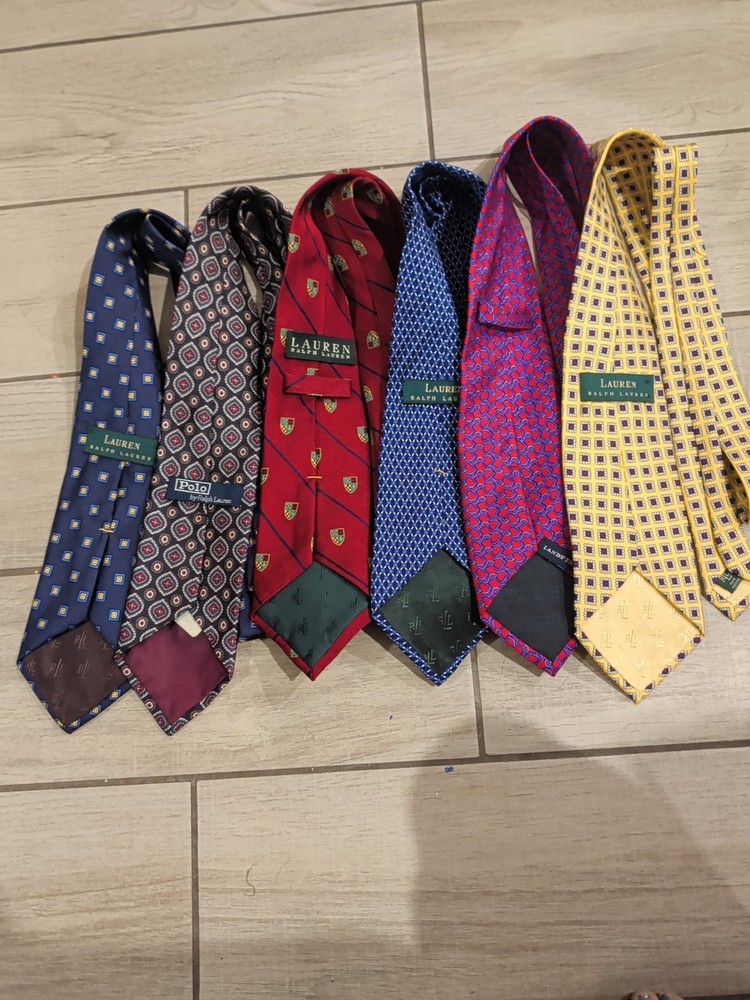 Ralph Lauren Silk Tie Lot of 6 — Lauren & Polo — Classic Patterns