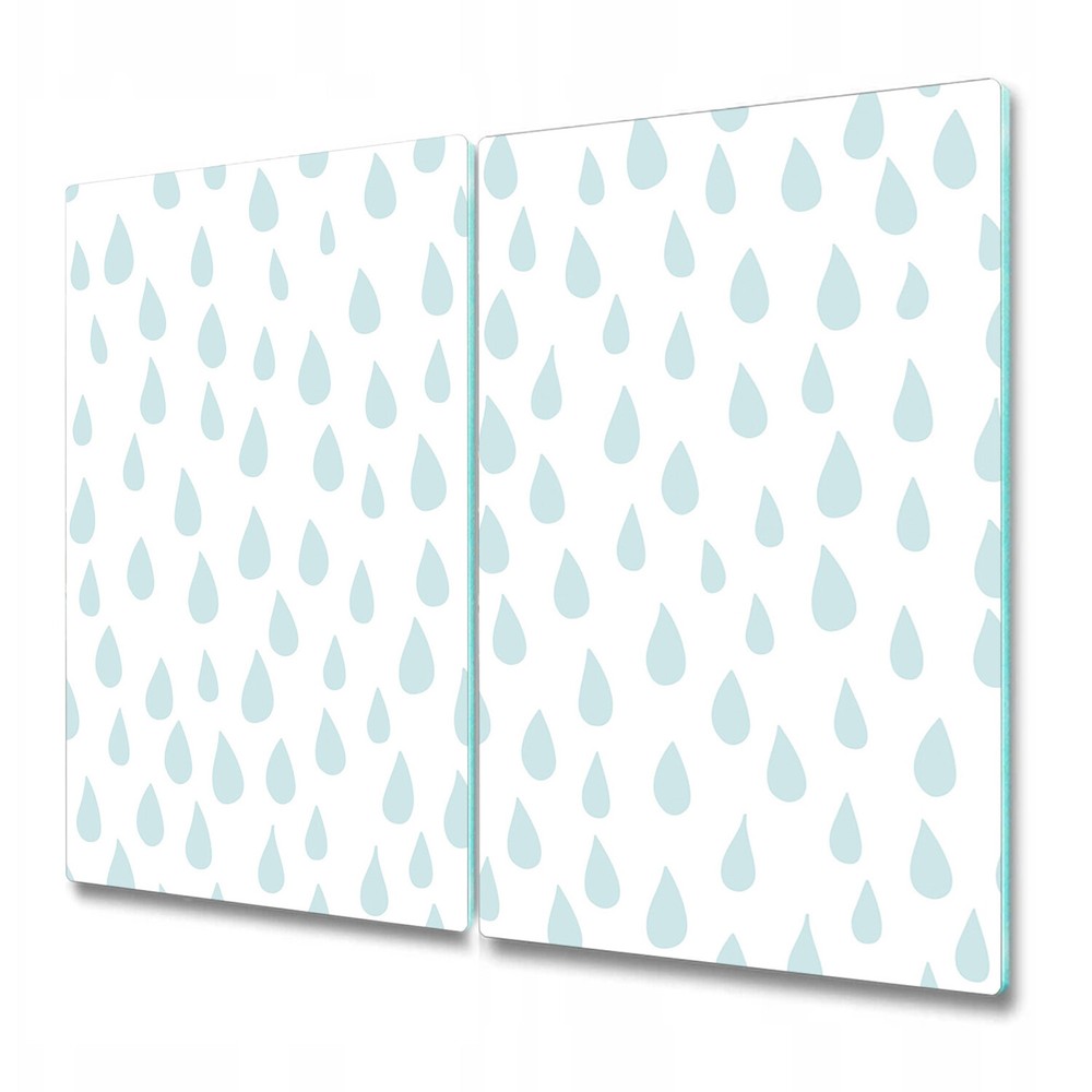 Glass Cutting Board Worktop Saver Rainy Rain drop art Watercolour 2x30x52